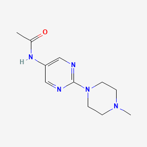 molecular formula C11H17N5O B2881285 N-[2-(4-methylpiperazin-1-yl)pyrimidin-5-yl]acetamide CAS No. 1396889-29-4