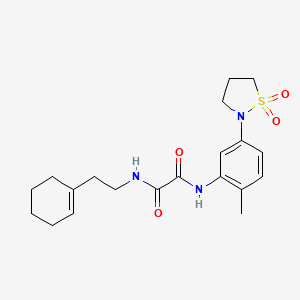 molecular formula C20H27N3O4S B2881287 N'-[2-(cyclohex-1-en-1-yl)ethyl]-N-[5-(1,1-dioxo-1lambda6,2-thiazolidin-2-yl)-2-methylphenyl]ethanediamide CAS No. 1105228-22-5