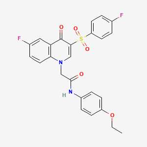 molecular formula C25H20F2N2O5S B2881342 N-(4-ethoxyphenyl)-2-[6-fluoro-3-(4-fluorobenzenesulfonyl)-4-oxo-1,4-dihydroquinolin-1-yl]acetamide CAS No. 866808-54-0