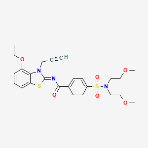 molecular formula C25H29N3O6S2 B2881384 (Z)-4-(N,N-bis(2-methoxyethyl)sulfamoyl)-N-(4-ethoxy-3-(prop-2-yn-1-yl)benzo[d]thiazol-2(3H)-ylidene)benzamide CAS No. 868674-93-5