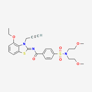 (Z)-4-(N,N-bis(2-methoxyethyl)sulfamoyl)-N-(4-ethoxy-3-(prop-2-yn-1-yl)benzo[d]thiazol-2(3H)-ylidene)benzamide