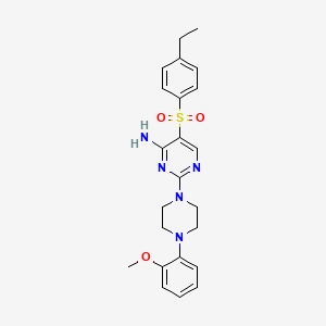 molecular formula C23H27N5O3S B2881386 N-(2-methoxybenzyl)indolizine-2-carboxamide CAS No. 1112438-90-0