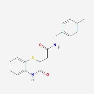molecular formula C18H18N2O2S B2881391 N-[(4-methylphenyl)methyl]-2-(3-oxo-3,4-dihydro-2H-1,4-benzothiazin-2-yl)acetamide CAS No. 860611-81-0