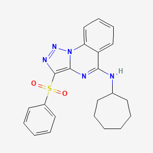 N-cycloheptyl-3-(phenylsulfonyl)[1,2,3]triazolo[1,5-a]quinazolin-5-amine
