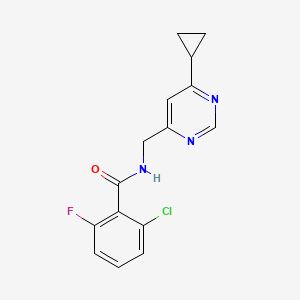 2-chloro-N-((6-cyclopropylpyrimidin-4-yl)methyl)-6-fluorobenzamide