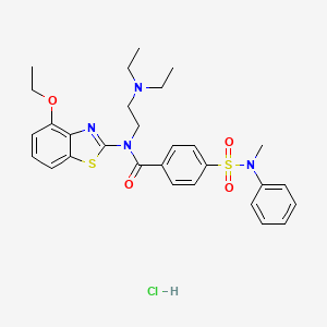 molecular formula C29H35ClN4O4S2 B2881420 N-(2-(diethylamino)ethyl)-N-(4-ethoxybenzo[d]thiazol-2-yl)-4-(N-methyl-N-phenylsulfamoyl)benzamide hydrochloride CAS No. 1321969-41-8