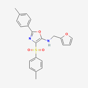molecular formula C22H20N2O4S B2881435 N-(furan-2-ylmethyl)-2-(p-tolyl)-4-tosyloxazol-5-amine CAS No. 391225-20-0