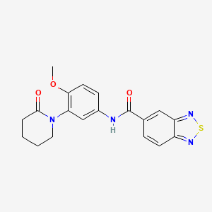 molecular formula C19H18N4O3S B2881445 N-[4-methoxy-3-(2-oxopiperidin-1-yl)phenyl]-2,1,3-benzothiadiazole-5-carboxamide CAS No. 1207003-34-6