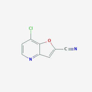 molecular formula C8H3ClN2O B2881464 7-Chloro-furo[3,2-B]pyridine-2-carbonitrile CAS No. 220992-47-2