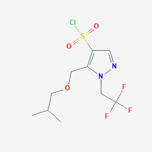 molecular formula C10H14ClF3N2O3S B2881499 5-(isobutoxymethyl)-1-(2,2,2-trifluoroethyl)-1H-pyrazole-4-sulfonyl chloride CAS No. 1856028-44-8