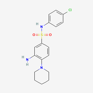 molecular formula C17H20ClN3O2S B2881502 3-amino-N-(4-chlorophenyl)-4-(piperidin-1-yl)benzene-1-sulfonamide CAS No. 326023-02-3