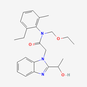 molecular formula C23H29N3O3 B2881516 N-(ethoxymethyl)-N-(2-ethyl-6-methylphenyl)-2-[2-(1-hydroxyethyl)-1H-1,3-benzodiazol-1-yl]acetamide CAS No. 429652-37-9