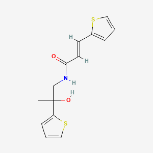 molecular formula C14H15NO2S2 B2881532 (2E)-N-[2-HYDROXY-2-(THIOPHEN-2-YL)PROPYL]-3-(THIOPHEN-2-YL)PROP-2-ENAMIDE CAS No. 1351664-08-8
