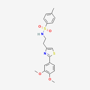 molecular formula C20H22N2O4S2 B2881548 N-(2-(2-(3,4-dimethoxyphenyl)thiazol-4-yl)ethyl)-4-methylbenzenesulfonamide CAS No. 863512-39-4