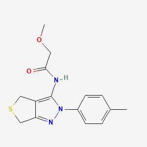 molecular formula C15H17N3O2S B2881553 2-methoxy-N-[2-(4-methylphenyl)-4,6-dihydrothieno[3,4-c]pyrazol-3-yl]acetamide CAS No. 893948-89-5