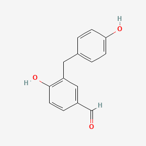 molecular formula C14H12O3 B2881561 4-Hydroxy-3-[(4-hydroxyphenyl)methyl]benzaldehyde CAS No. 853233-62-2