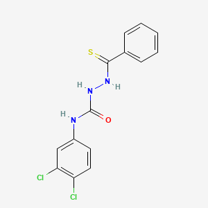 molecular formula C14H11Cl2N3OS B2881562 N-(3,4-dichlorophenyl)-2-(phenylcarbonothioyl)hydrazinecarboxamide CAS No. 325766-11-8