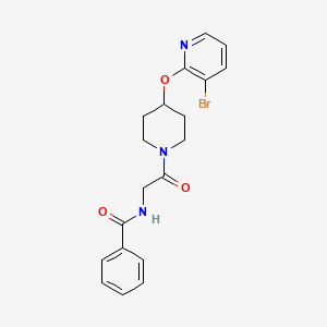 N-(2-(4-((3-bromopyridin-2-yl)oxy)piperidin-1-yl)-2-oxoethyl)benzamide