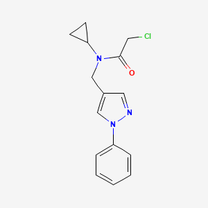 2-Chloro-N-cyclopropyl-N-[(1-phenylpyrazol-4-yl)methyl]acetamide