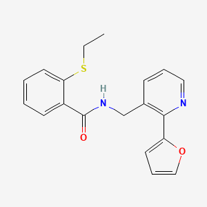 2-(ethylthio)-N-((2-(furan-2-yl)pyridin-3-yl)methyl)benzamide