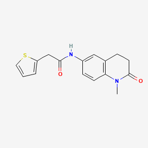 molecular formula C16H16N2O2S B2881605 N-(1-methyl-2-oxo-1,2,3,4-tetrahydroquinolin-6-yl)-2-(thiophen-2-yl)acetamide CAS No. 921999-33-9