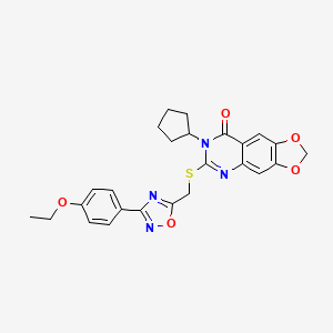 7-cyclopentyl-6-(((3-(4-ethoxyphenyl)-1,2,4-oxadiazol-5-yl)methyl)thio)-[1,3]dioxolo[4,5-g]quinazolin-8(7H)-one