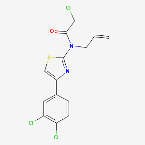 molecular formula C14H11Cl3N2OS B2881617 2-chloro-N-[4-(3,4-dichlorophenyl)-1,3-thiazol-2-yl]-N-(prop-2-en-1-yl)acetamide CAS No. 924133-96-0