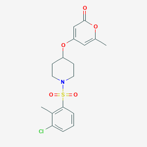 4-((1-((3-chloro-2-methylphenyl)sulfonyl)piperidin-4-yl)oxy)-6-methyl-2H-pyran-2-one