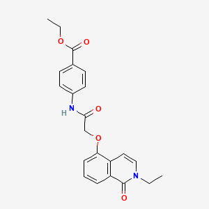 molecular formula C22H22N2O5 B2881633 ethyl 4-{2-[(2-ethyl-1-oxo-1,2-dihydroisoquinolin-5-yl)oxy]acetamido}benzoate CAS No. 898457-20-0