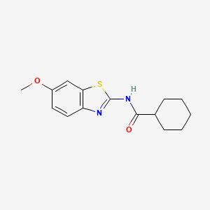 molecular formula C15H18N2O2S B2881639 N-(6-methoxy-1,3-benzothiazol-2-yl)cyclohexanecarboxamide 