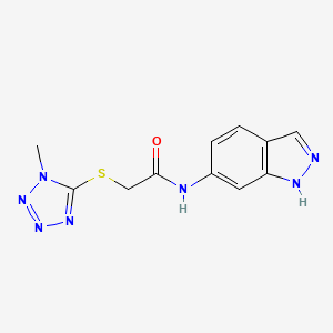 molecular formula C11H11N7OS B2881670 N-(1H-indazol-6-yl)-2-((1-methyl-1H-tetrazol-5-yl)thio)acetamide CAS No. 1219912-60-3