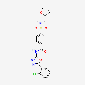 molecular formula C21H21ClN4O5S B2881685 N-(5-(2-chlorophenyl)-1,3,4-oxadiazol-2-yl)-4-(N-methyl-N-((tetrahydrofuran-2-yl)methyl)sulfamoyl)benzamide CAS No. 868677-12-7