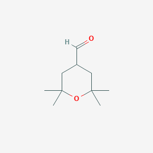 molecular formula C10H18O2 B2881686 2,2,6,6-Tetramethyloxane-4-carbaldehyde CAS No. 1212021-33-4