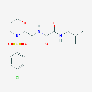 molecular formula C17H24ClN3O5S B2881708 N'-{[3-(4-chlorobenzenesulfonyl)-1,3-oxazinan-2-yl]methyl}-N-(2-methylpropyl)ethanediamide CAS No. 872862-53-8
