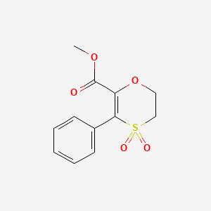 molecular formula C12H12O5S B2881733 Methyl 3-phenyl-5,6-dihydro-1,4-oxathiine-2-carboxylate 4,4-dioxide CAS No. 119804-66-9