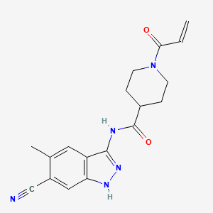 molecular formula C18H19N5O2 B2881752 N-(6-Cyano-5-methyl-1H-indazol-3-yl)-1-prop-2-enoylpiperidine-4-carboxamide CAS No. 2361871-36-3