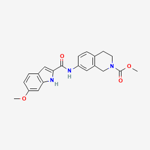 molecular formula C21H21N3O4 B2881758 methyl 7-(6-methoxy-1H-indole-2-amido)-1,2,3,4-tetrahydroisoquinoline-2-carboxylate CAS No. 1797214-47-1