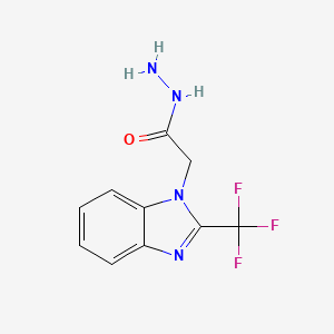 molecular formula C10H9F3N4O B2881779 2-[2-(trifluoromethyl)-1H-1,3-benzodiazol-1-yl]acetohydrazide CAS No. 246163-29-1