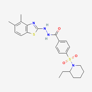 molecular formula C23H28N4O3S2 B2881780 N'-(4,5-dimethylbenzo[d]thiazol-2-yl)-4-((2-ethylpiperidin-1-yl)sulfonyl)benzohydrazide CAS No. 851980-68-2
