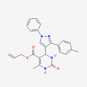 molecular formula C25H24N4O3 B2881796 prop-2-en-1-yl 6-methyl-4-[3-(4-methylphenyl)-1-phenyl-1H-pyrazol-4-yl]-2-oxo-1,2,3,4-tetrahydropyrimidine-5-carboxylate CAS No. 438244-22-5