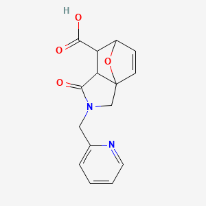 molecular formula C15H14N2O4 B2881801 1-Oxo-2-(pyridin-2-ylmethyl)-1,2,3,6,7,7a-hexahydro-3a,6-epoxyisoindole-7-carboxylic acid CAS No. 1164528-69-1
