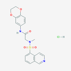 molecular formula C20H20ClN3O5S B2881804 N-(2,3-DIHYDRO-1,4-BENZODIOXIN-6-YL)-2-(N-METHYLISOQUINOLINE-5-SULFONAMIDO)ACETAMIDE HYDROCHLORIDE CAS No. 1215329-45-5