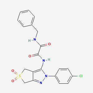 molecular formula C20H17ClN4O4S B2881808 N'-benzyl-N-[2-(4-chlorophenyl)-5,5-dioxo-2H,4H,6H-5lambda6-thieno[3,4-c]pyrazol-3-yl]ethanediamide CAS No. 899962-16-4