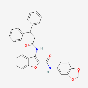 molecular formula C31H24N2O5 B2881811 N-(2H-1,3-benzodioxol-5-yl)-3-(3,3-diphenylpropanamido)-1-benzofuran-2-carboxamide CAS No. 888463-60-3