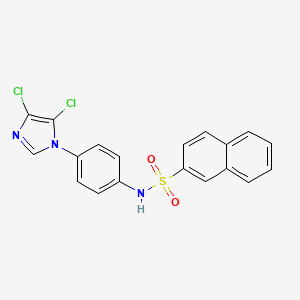 molecular formula C19H13Cl2N3O2S B2881839 N-[4-(4,5-dichloroimidazol-1-yl)phenyl]naphthalene-2-sulfonamide CAS No. 1023356-72-0