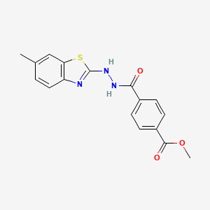 B2881846 Methyl 4-(2-(6-methylbenzo[d]thiazol-2-yl)hydrazinecarbonyl)benzoate CAS No. 851979-62-9