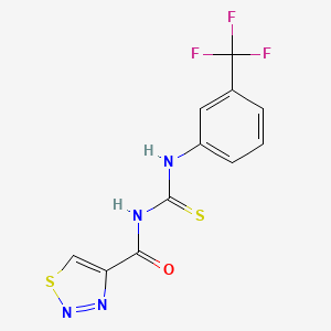 molecular formula C11H7F3N4OS2 B2881868 N-(1,2,3-thiadiazol-4-ylcarbonyl)-N'-[3-(trifluoromethyl)phenyl]thiourea CAS No. 341965-41-1