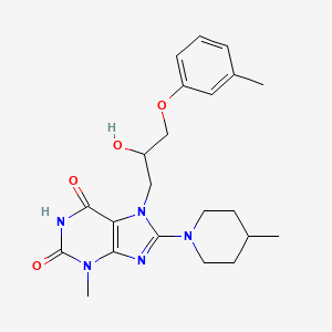 molecular formula C22H29N5O4 B2881897 7-(2-hydroxy-3-(m-tolyloxy)propyl)-3-methyl-8-(4-methylpiperidin-1-yl)-1H-purine-2,6(3H,7H)-dione CAS No. 919017-53-1