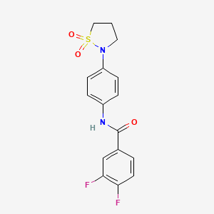 molecular formula C16H14F2N2O3S B2881900 N-(4-(1,1-dioxidoisothiazolidin-2-yl)phenyl)-3,4-difluorobenzamide CAS No. 941974-48-7