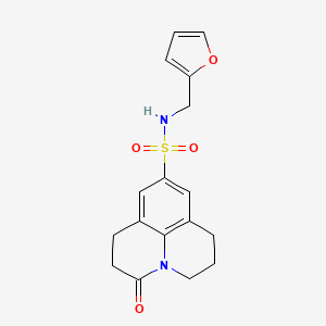 molecular formula C17H18N2O4S B2881924 N-[(furan-2-yl)methyl]-2-oxo-1-azatricyclo[7.3.1.0^{5,13}]trideca-5,7,9(13)-triene-7-sulfonamide CAS No. 896357-98-5